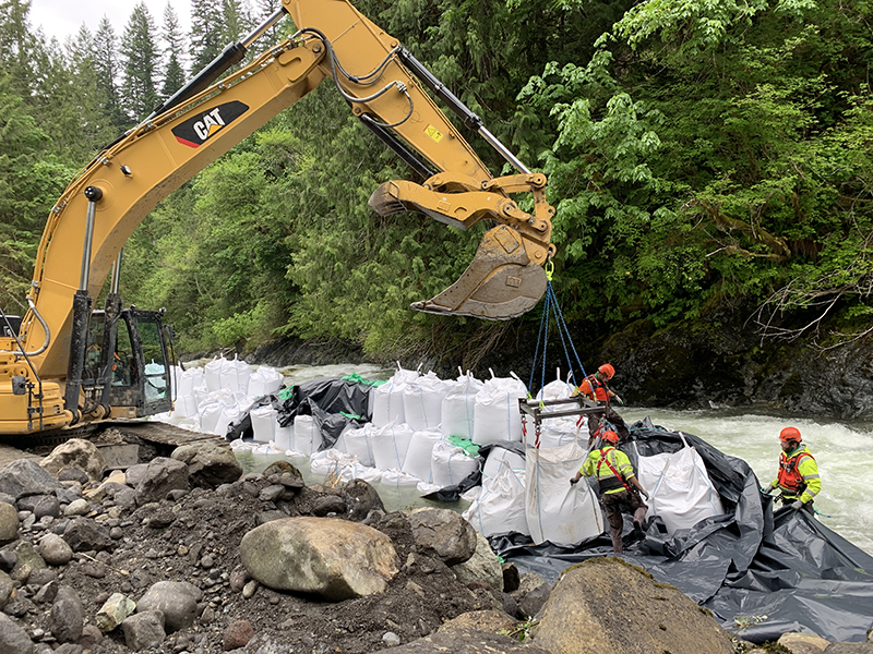 Middle Fork Nooksack River Fish Passage Project Construction